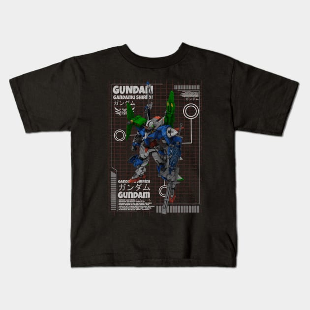 GN-001 Gundam Exia Kids T-Shirt by gblackid